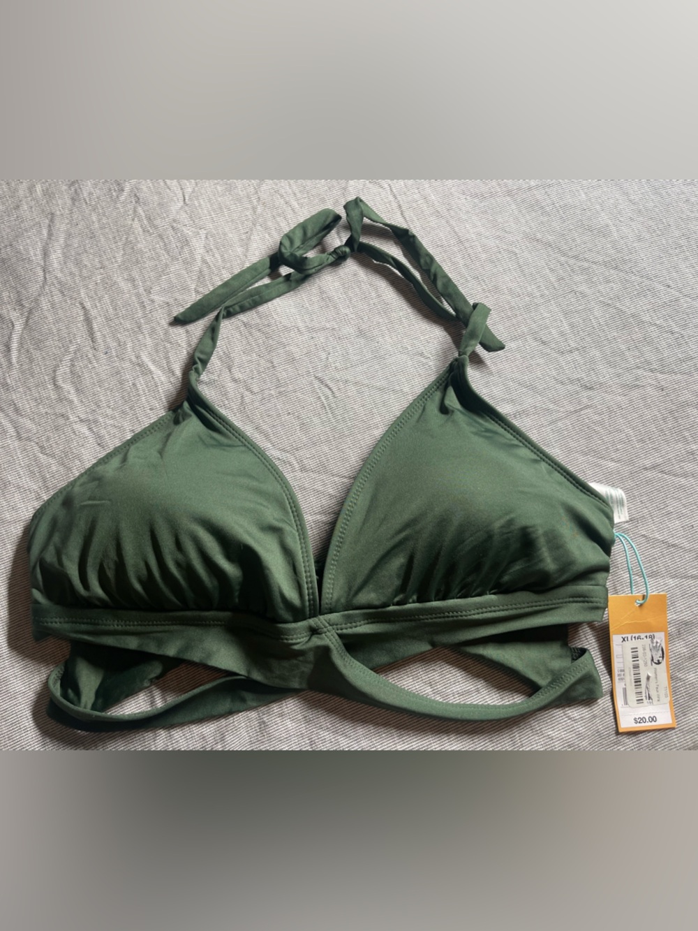 Women’s Green Triangle Halter Bikini Top XLarge